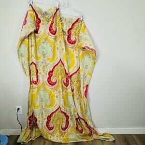 Echo Yellow And Red Paisley Cotton Shower Curtain